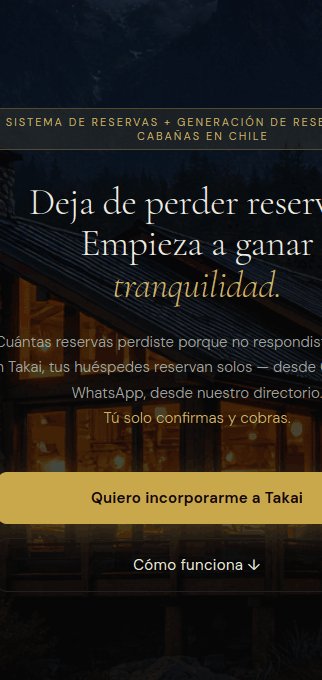 La misma página vista en un celular